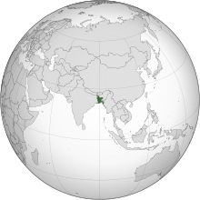 Bangladesh - Orthographic Projection Map